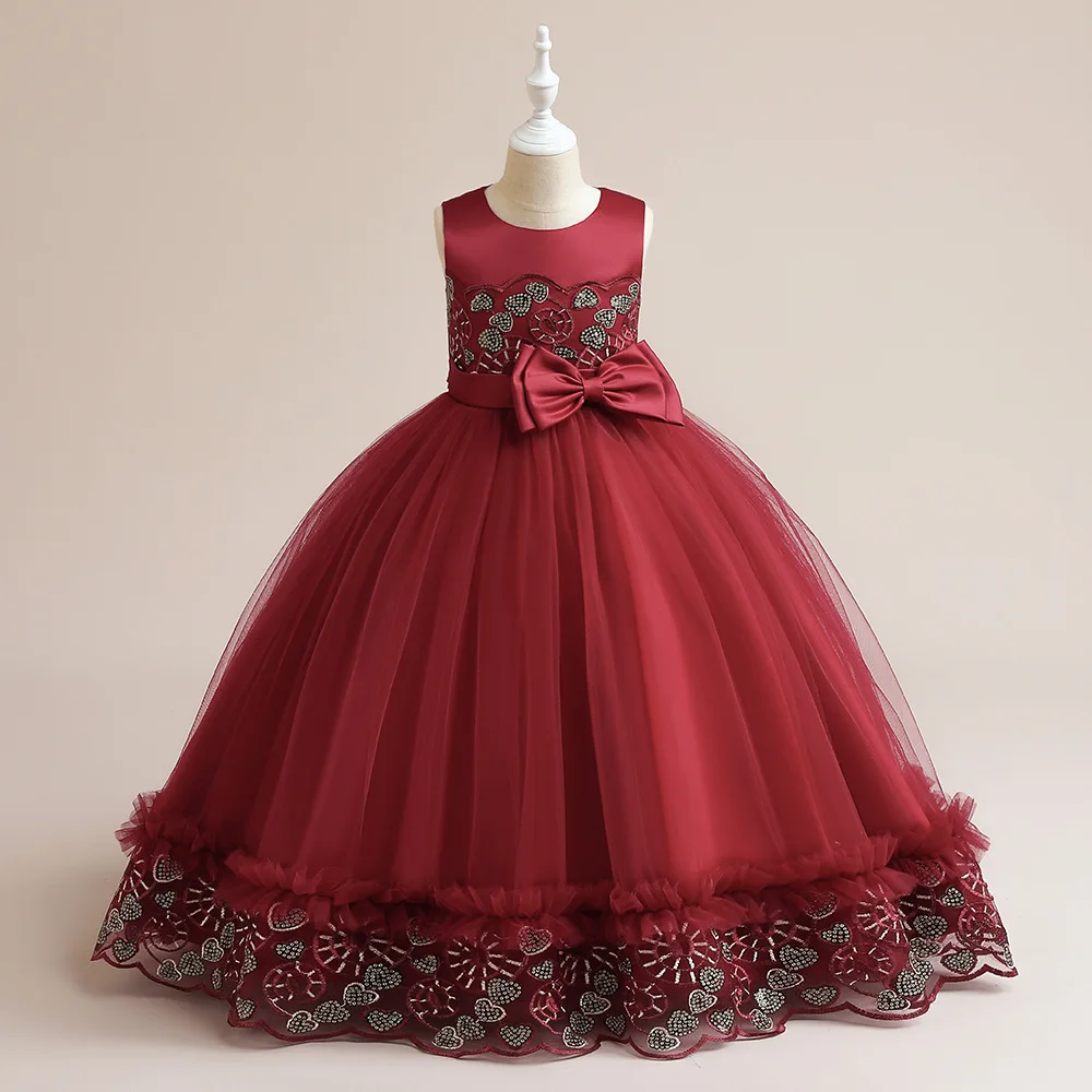 Embroidery Flower Girl Dresses for 4-14 Y Sleeveless First Communion Gowns Princess Ball Gown Floor Length Dress
Embroidery Flower Girl Dresses for 4-14 Y Sleeveless First Communion Gowns Princess Ball Gown Floor Length Dress