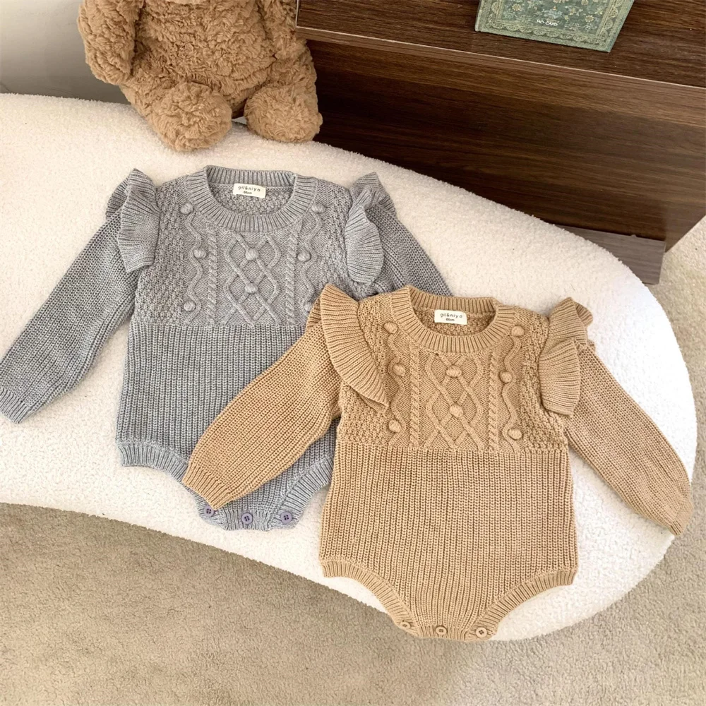 Soft Warm Knitting Baby Jumpsuit Ruffle Long-Sleeve Girls Romper Bodysuit Newborn Autumn Winter Knitted Sweaters Kids Clothes
Soft Warm Knitting Baby Jumpsuit Ruffle Long-Sleeve Girls Romper Bodysuit Newborn Autumn Winter Knitted Sweaters Kids Clothes