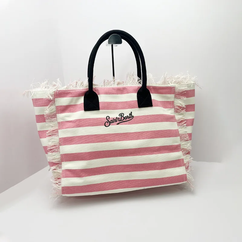 SAINT BARTH European & American Striped Canvas Tote Bag 15 Se045600dff794590aea31f339cc2915ep