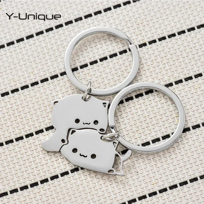 New Cartoon Cat Keychain Couple Lovers Stainless Steel Matching Keyring Lovely Pendant Key Chain Valentine's Day Gift Jewelry
New Cartoon Cat Keychain Couple Lovers Stainless Steel Matching Keyring Lovely Pendant Key Chain Valentine's Day Gift Jewelry