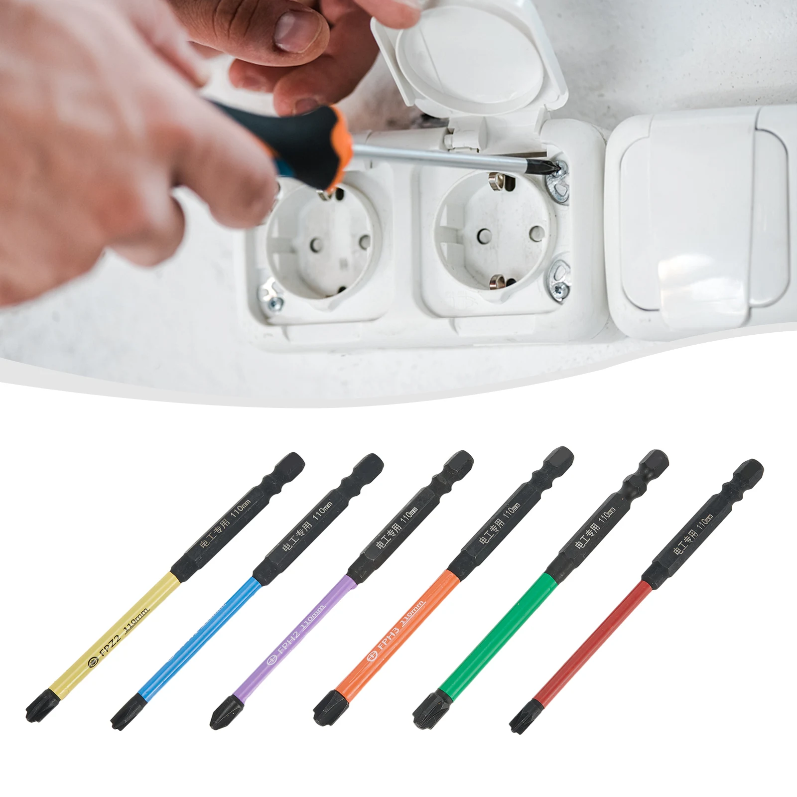 6Pcs 110mm Magnetic Special Slotted Cross Screwdriver Bits FPH1 FPH2 FPH3 FPZ1 FPZ2 FPZ3 Breakers/Socket Switch Hand Tools
6Pcs 110mm Magnetic Special Slotted Cross Screwdriver Bits FPH1 FPH2 FPH3 FPZ1 FPZ2 FPZ3 Breakers/Socket Switch Hand Tools