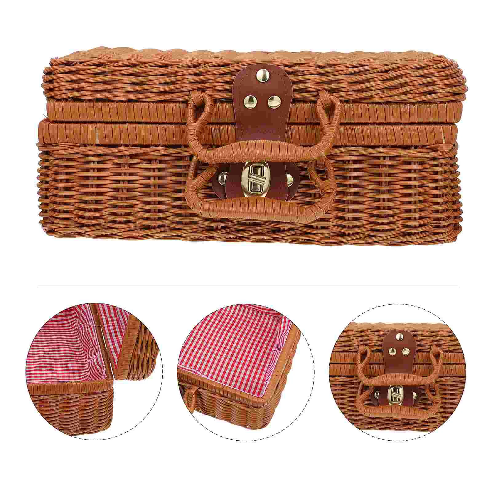 Ipetboom Woven Baskets Rattan Suitcase Imitation Rattan Suitcase Storage Basket Interlining Wicker Storage Box Picnic Vintage
Ipetboom Woven Baskets Rattan Suitcase Imitation Rattan Suitcase Storage Basket Interlining Wicker Storage Box Picnic Vintage