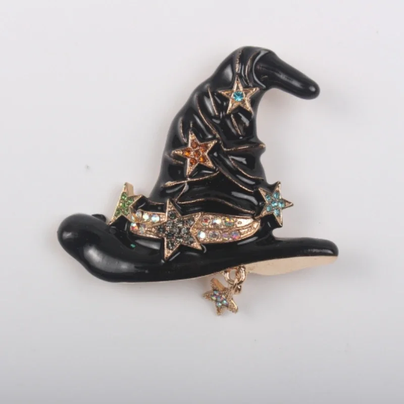 

New Halloween Retro Magic Hat Brooch Alloy Diamond Badge Corsage Metal Men/Women's Clothing Accessories In Europe and America