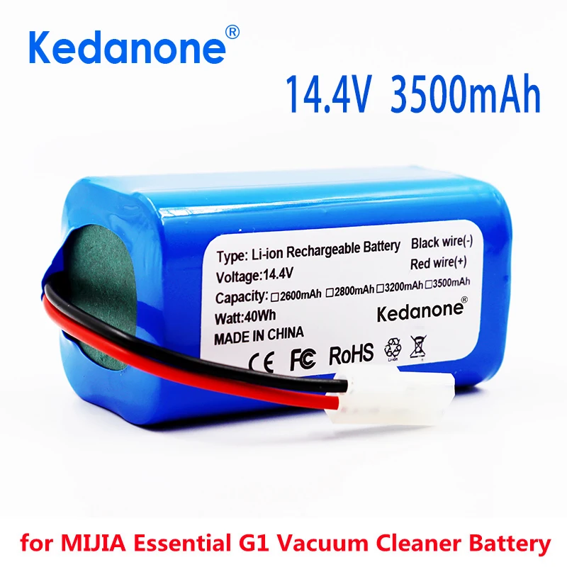 4S1P New 14.4V 3500mAh Li-ion Battery Pack,For XIAOMI MIJIA Mi Robot Vacuum-Mop Essential G1 MJSTG1, SKV4136GL H18650CH R30 R35
4S1P New 14.4V 3500mAh Li-ion Battery Pack,For XIAOMI MIJIA Mi Robot Vacuum-Mop Essential G1 MJSTG1, SKV4136GL H18650CH R30 R35