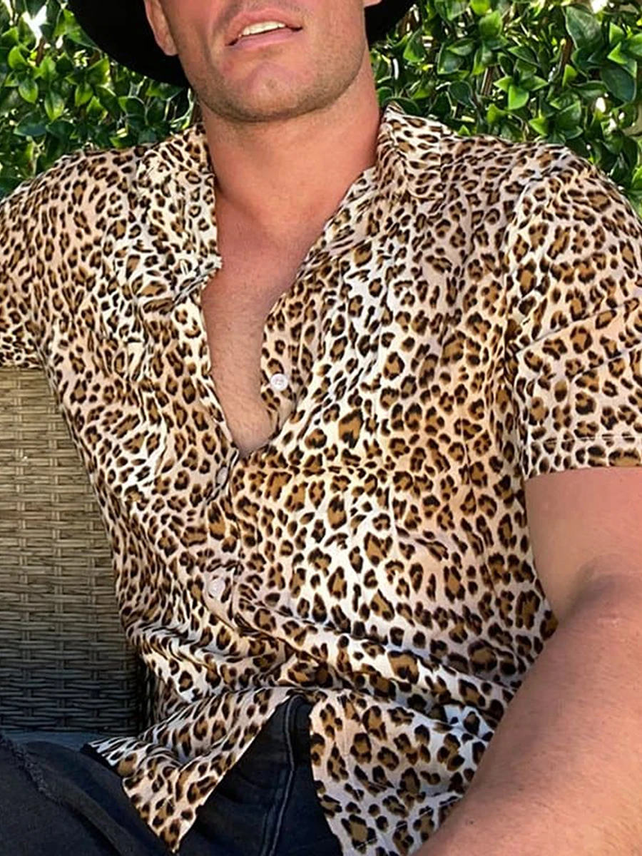 Men Button down Casual Shirts Leopard/Floral Print Summer Short Sleeve Plus Size Loose Tops for Beach Streetwear Daily Life
Men Button down Casual Shirts Leopard/Floral Print Summer Short Sleeve Plus Size Loose Tops for Beach Streetwear Daily Life