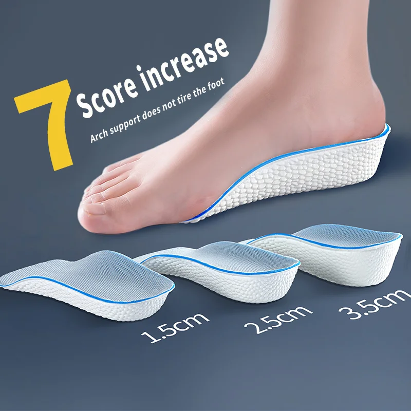 

1Pair Arch Support Increase Height Insoles Light Weight Soft Elastic Lift for Men Women Shoes Pads 1.5CM 2.5CM 3.5CM Heighten