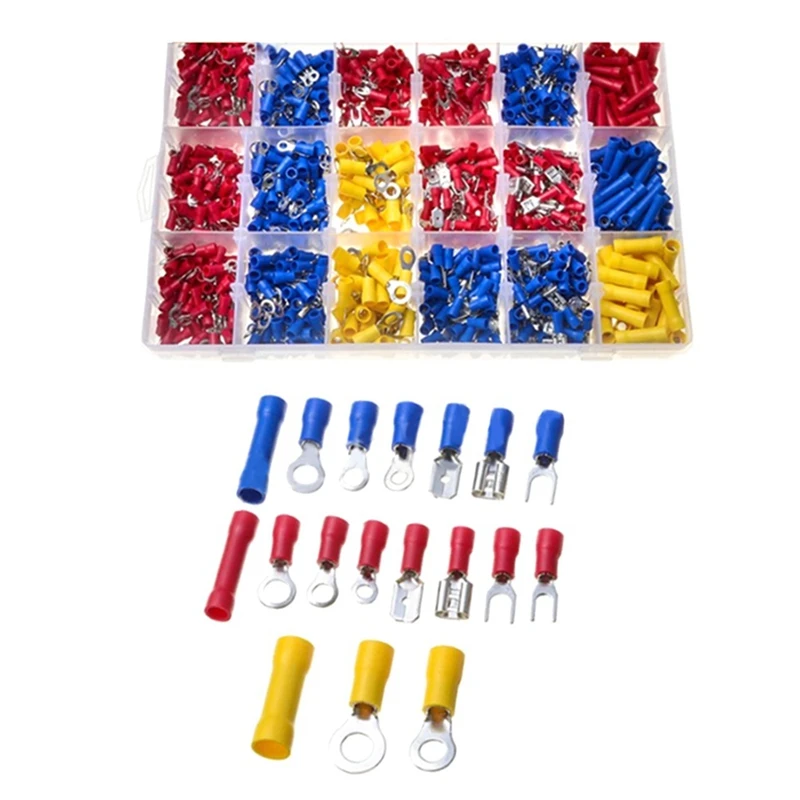 1200Pcs Wire Connector Insulated Electrical Wire Terminals Wire Crimp Connector Ring Spade Butt Connector Waterproof Kit
1200Pcs Wire Connector Insulated Electrical Wire Terminals Wire Crimp Connector Ring Spade Butt Connector Waterproof Kit