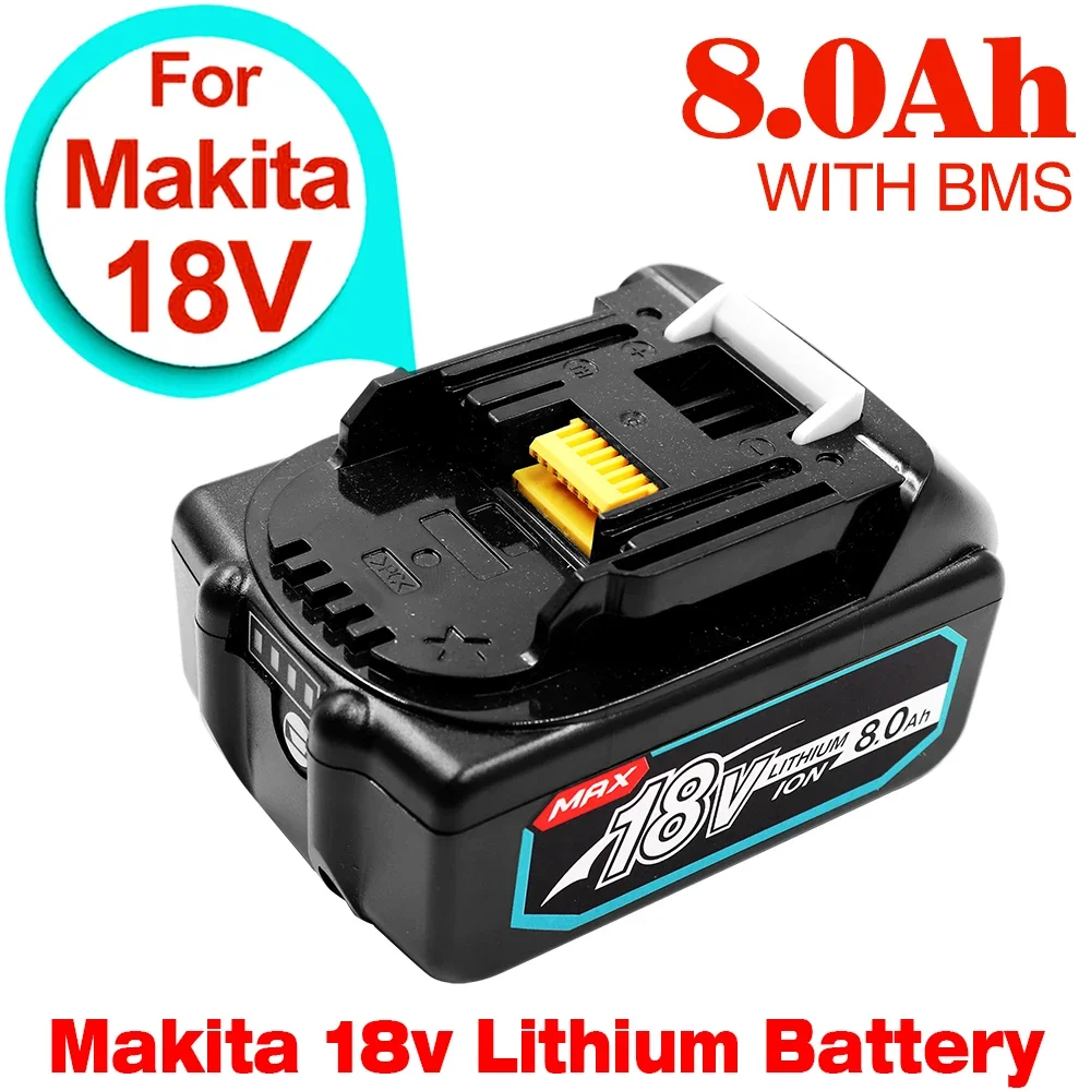 

Makita 18V 6.0 8.0Ah Rechargeable Battery For Makita Power Tools with LED Li-ion Replacement LXT BL1860 1850 volt 6000mAh