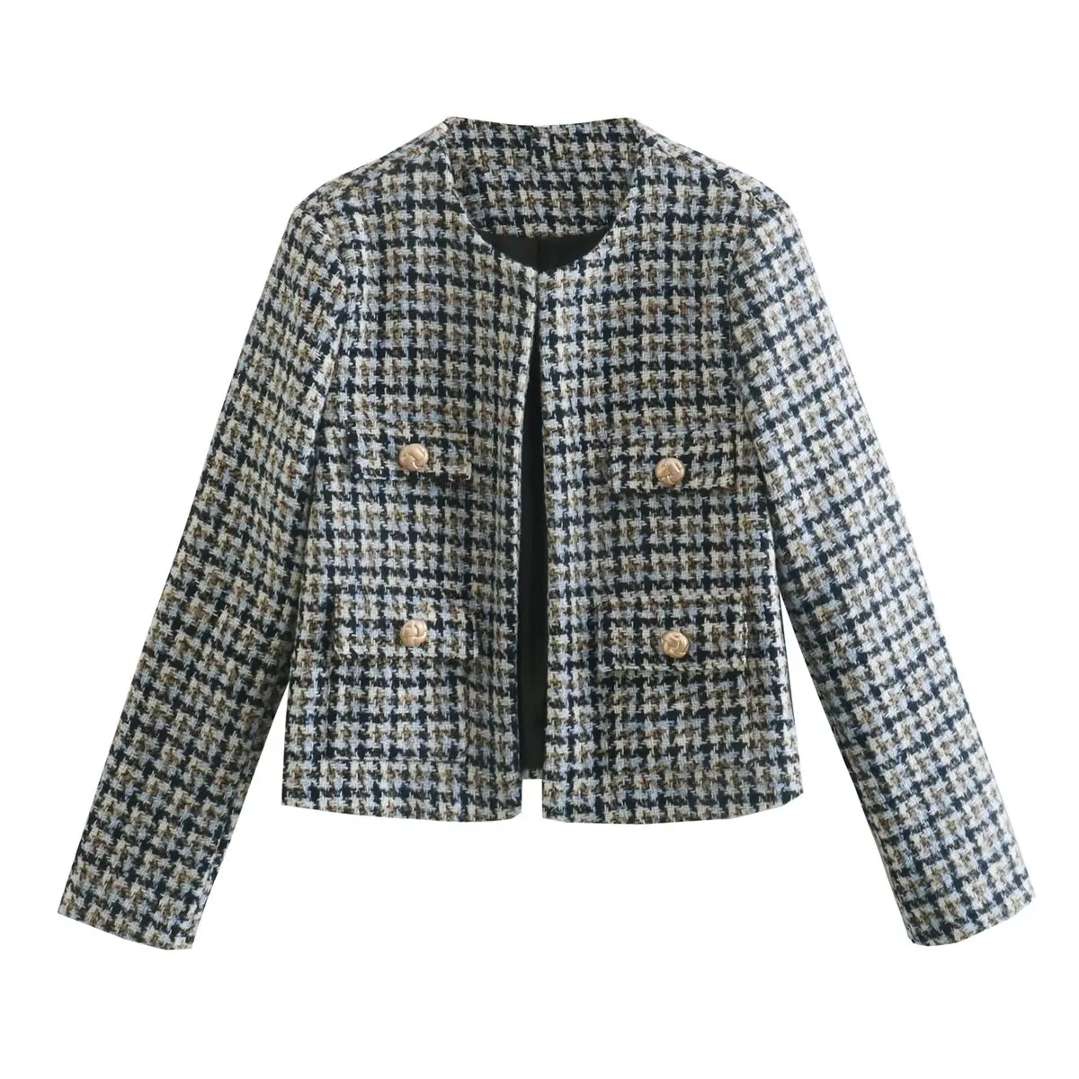 Women's 2023 Fashion Pocket Exquisite Button Decoration Short Coat Retro Long-sleeved Round Neck Women's Coat Chic
Women's 2023 Fashion Pocket Exquisite Button Decoration Short Coat Retro Long-sleeved Round Neck Women's Coat Chic