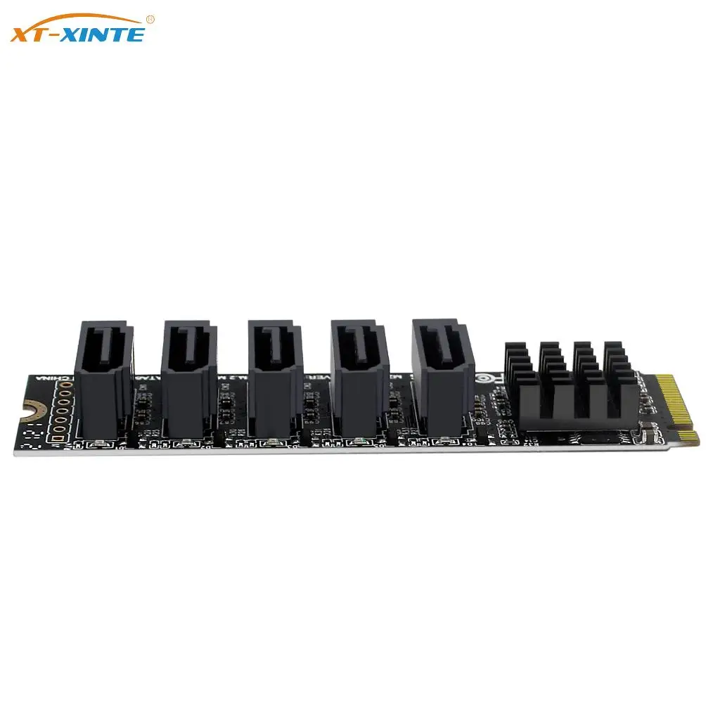 

For M.2 NVME NGFF M-KEY/B-KEY SSD HDD to 5-port SATA3 PCIe 3.0 Expansion Card PCI-E X4 X8 X16 to SATA 3.0 Adapter Card 6Gbps