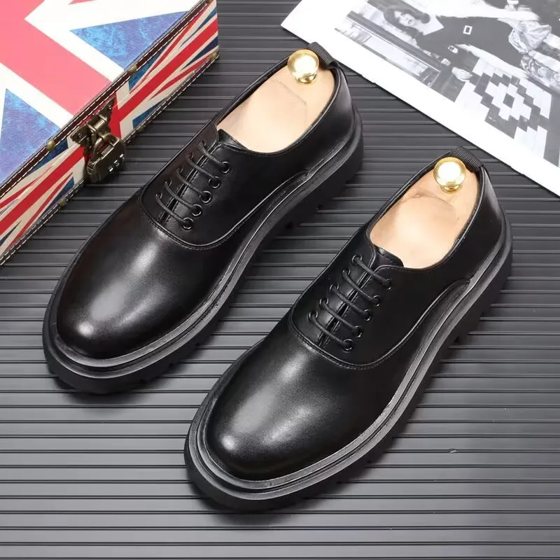 black fashion platform shoes for men lace-up oxfords shoe original leather sneakers business office formal dress gentle footwear
black fashion platform shoes for men lace-up oxfords shoe original leather sneakers business office formal dress gentle footwear