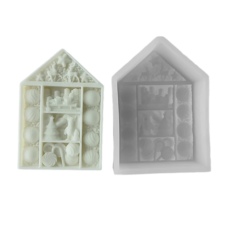 

2024 New Exquisite Silicone Mold DIY Crafting Moulds Christmas Balls House Shaped Candle Modls Perfect Gift for DIY Enthusiasts