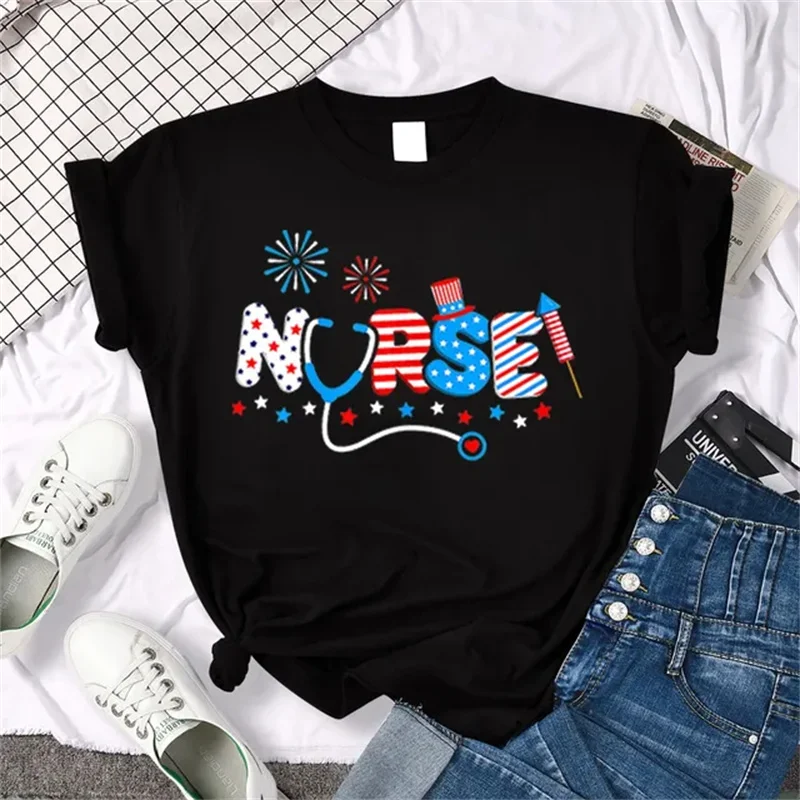 Women's Nurse Print T-shirts Girl Summer Short Sleeve Tshirt Ullzang Harajuku Nurses' Day T Shirt for Women Funny Nurse T Shirt
Women's Nurse Print T-shirts Girl Summer Short Sleeve Tshirt Ullzang Harajuku Nurses' Day T Shirt for Women Funny Nurse T Shirt