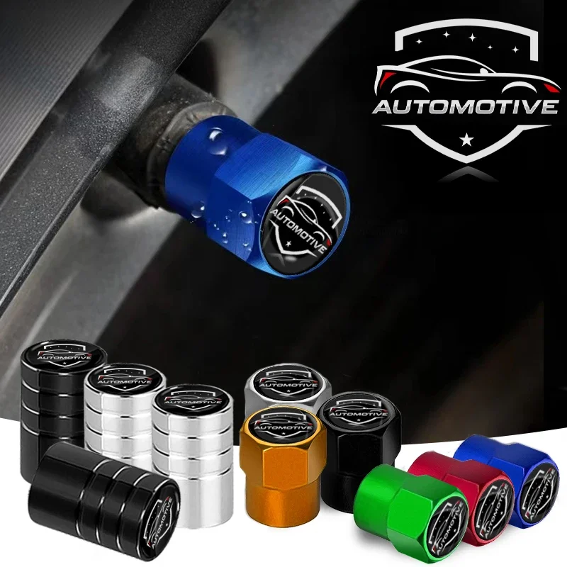 

4Pcs Metal Car Wheel Tire Valve Caps Tyre Rim Stem Covers Car Dustproof Tire Cap Badge Decoration Accessories For Auto Motive