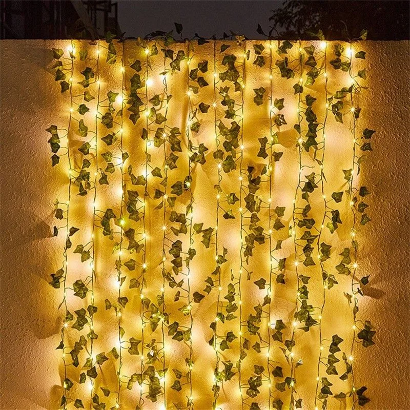 Artificial Vine Fairy Lights Battery Powered Christmas Light Home Weeding Decoration Green Leaf String Lights Curtain Led Lights
Artificial Vine Fairy Lights Battery Powered Christmas Light Home Weeding Decoration Green Leaf String Lights Curtain Led Lights
