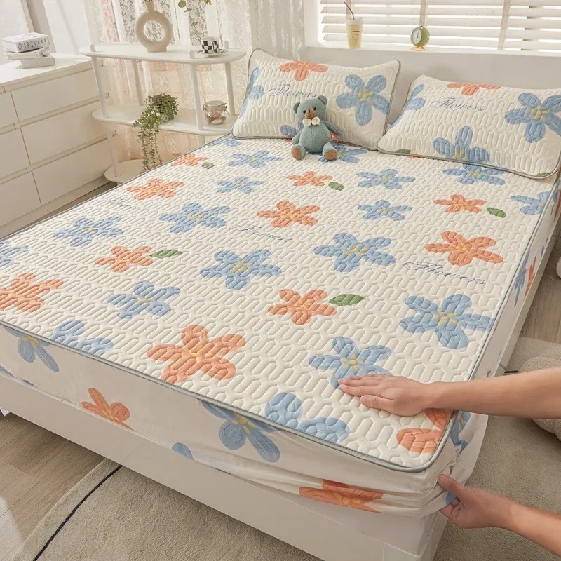 Summer Thick Latex Bed Sheet Set Cooling Comfortable Breathable Fitted Sheet and Pillowcase Elastic Band Cool Feel Bed Mat Cold 
Summer Thick Latex Bed Sheet Set Cooling Comfortable Breathable Fitted Sheet and Pillowcase Elastic Band Cool Feel Bed Mat Cold