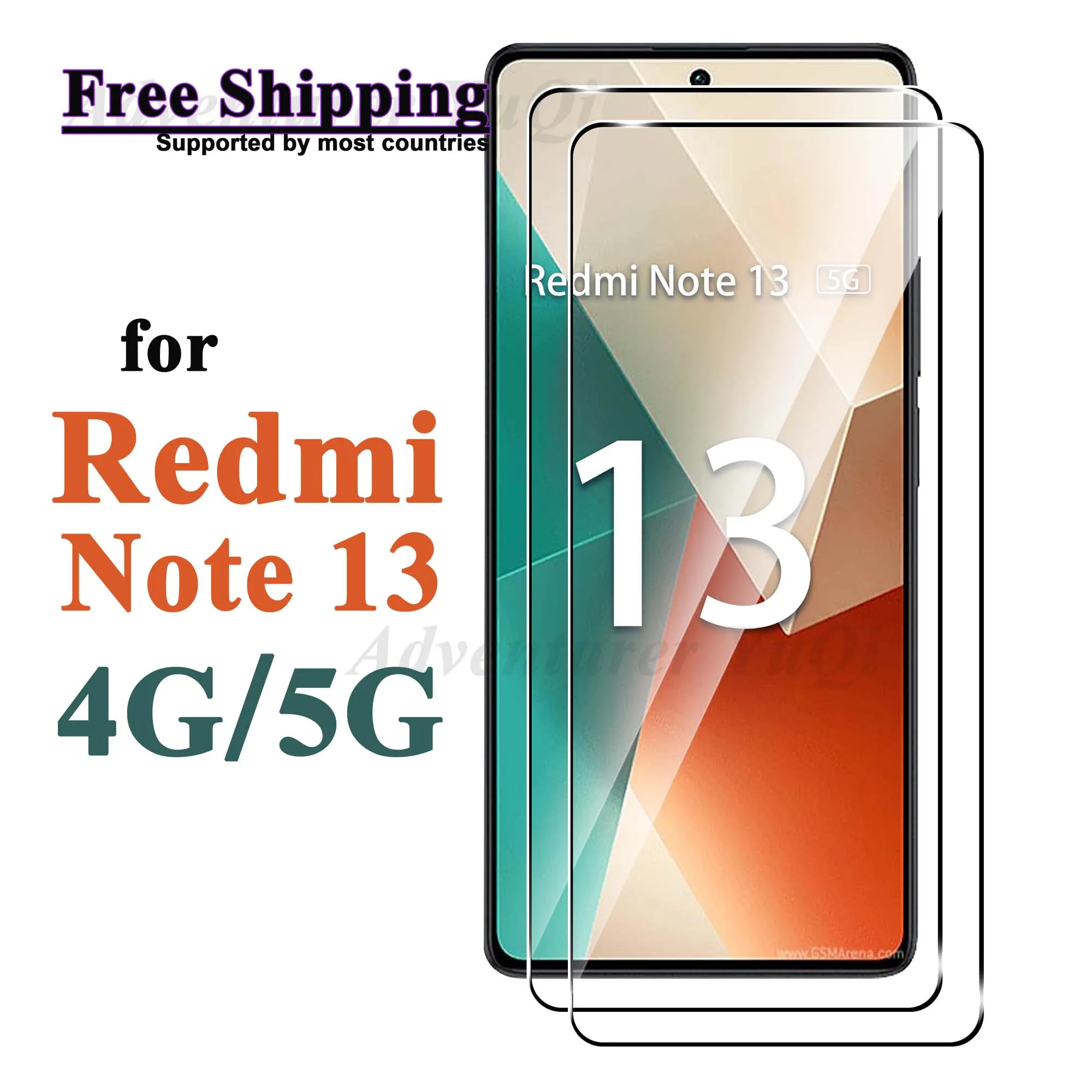 

Screen Protector For Redmi Note 13 4G 5G Xiaomi, Tempered Glass HD 9H Anti Scratch Case Friendly Free Shipping