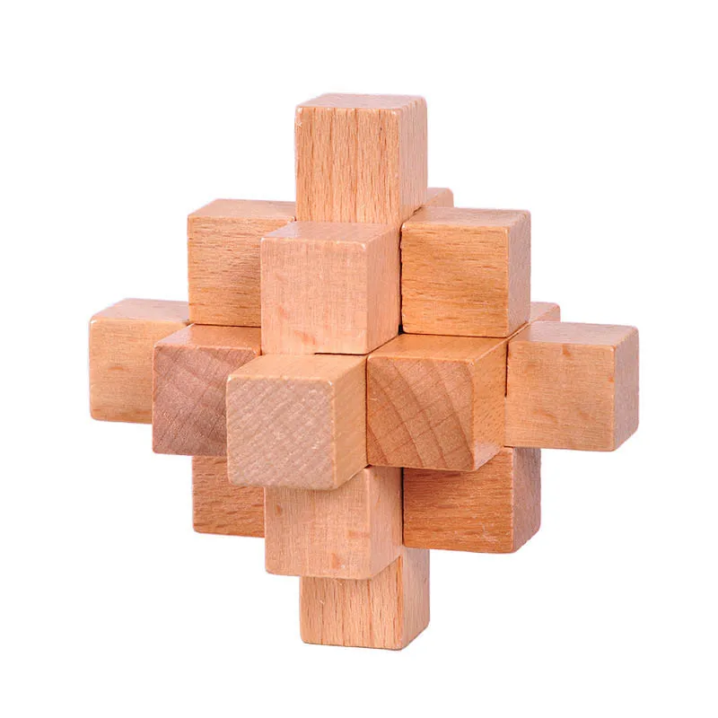 

Wooden Brain Teaser Puzzle Kong Ming Luban Lock Educational Intellectual Toys IQ Challenge Games Kids Adults Juego Ingenio