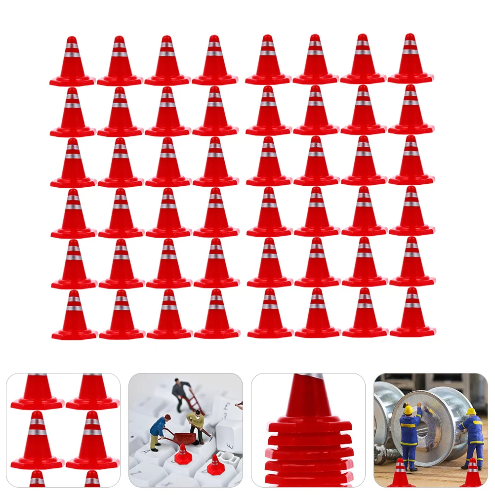 

60Pcs Miniature Traffic Signs Road Cones Pretend Play Toys Roadblocks Simulation Miniature Traffic Signs Signs