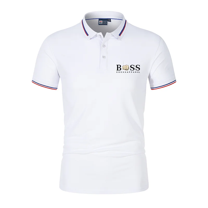 

Мужская рубашка-поло с коротким рукавом, повседневная быстросохнущая футболка с логотипом, удобный уличный Повседневный Топ с принтом для гольфа
