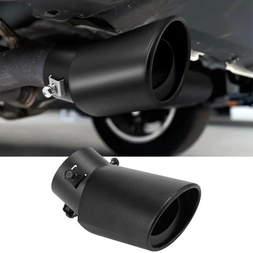 

Car Rear Exhaust Pipe Tail Muffler Tip Stainless Steel Exhaust Pipe Tail Throat 63mm Curved Modified Parts