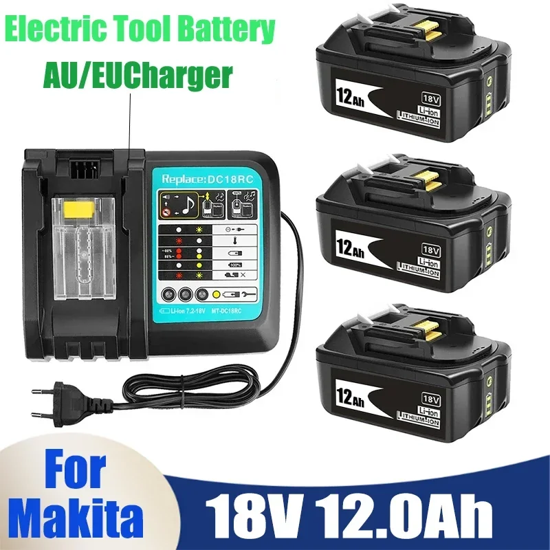 

New Makita 18V 12.0Ah Lithium Ion Battery Rechargeable Battery Latest Upgrade BL1860 18V BL1840 BL1850 BL1830 BL1860B LXT40