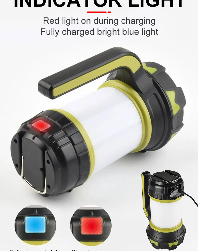 Portable Camping Lantern Lamp T6 Beads Flashlight USB Rechargeable Waterproof Emergency Outdoor Searchlight With COB Sidelight Portable Camping Lantern Lamp T6 Beads Flashlight USB Rechargeable Waterproof Emergency Outdoor Searchlight With COB Sidelight