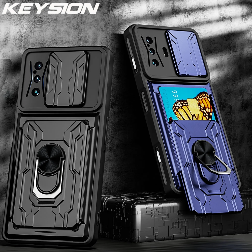 

KEYSION Shockproof Case for Xiaomi POCO F4 GT F3 5G Card Bag Camera Protection Ring Phone Cover for Redmi K50 K40 Gaming K50 Pro
