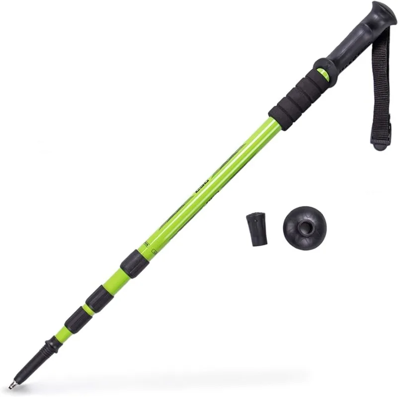 

Climbing Stick Four-section Telescopic Folding Hiking Pole Trekking Poles Aluminum Alpenstock Mountaineering Walking Cane