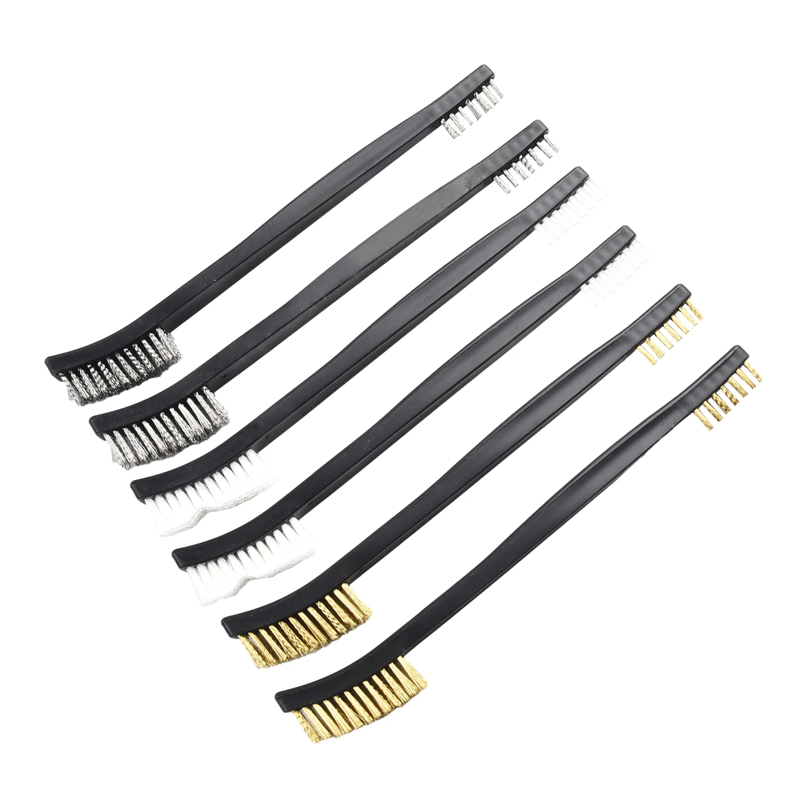 6pcs Wire Brush Steel Brass Nylon Brush 170mm Double Head For Polishing Cleaning Scrubbing Metal Rust Plastic Handle
6pcs Wire Brush Steel Brass Nylon Brush 170mm Double Head For Polishing Cleaning Scrubbing Metal Rust Plastic Handle