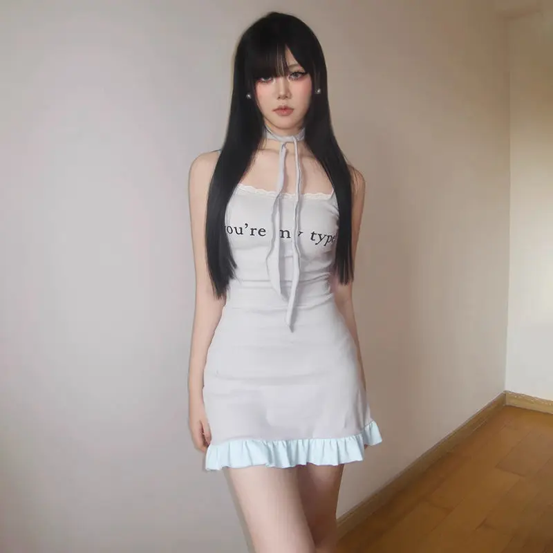 ALTDITS Y2K Fashion Dress Emo Ruffled Embroidery Strap Patchwork Slim Knit Color Contrast Dress Elegant Party Club Sexy Dress
ALTDITS Y2K Fashion Dress Emo Ruffled Embroidery Strap Patchwork Slim Knit Color Contrast Dress Elegant Party Club Sexy Dress