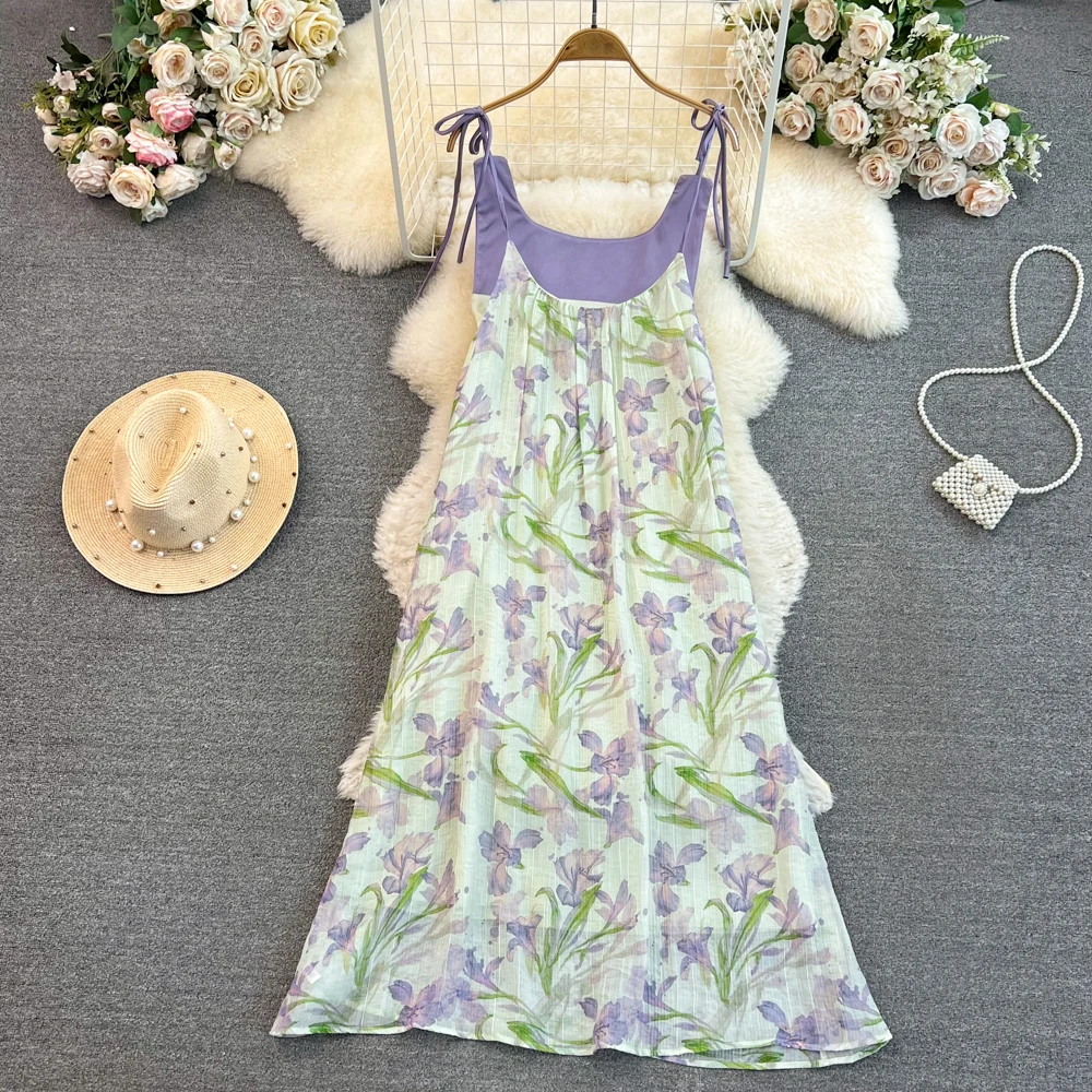 Fragmented Flower Suspended Dress For Women Holiday Vacation Beach Dress Girls Loose Slim Mid Length Sleeveless A-line Dresses
Fragmented Flower Suspended Dress For Women Holiday Vacation Beach Dress Girls Loose Slim Mid Length Sleeveless A-line Dresses