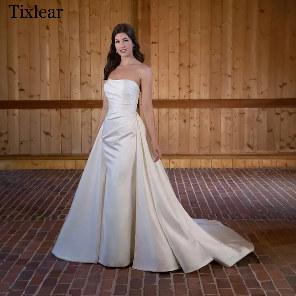 TIXLEAR Wedding Dresses For Woman Mermaid Boat Neck Sleeveless Chapel Train Elegant Open Back Custom Made Vestidos De Novia
TIXLEAR Wedding Dresses For Woman Mermaid Boat Neck Sleeveless Chapel Train Elegant Open Back Custom Made Vestidos De Novia