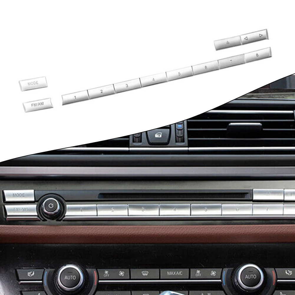 Durable Center Console Trim 12Pcs/Set ABS Plastic Center CD Mode Chrome Easy Installation FM/AM Button Trim Cover
Durable Center Console Trim 12Pcs/Set ABS Plastic Center CD Mode Chrome Easy Installation FM/AM Button Trim Cover