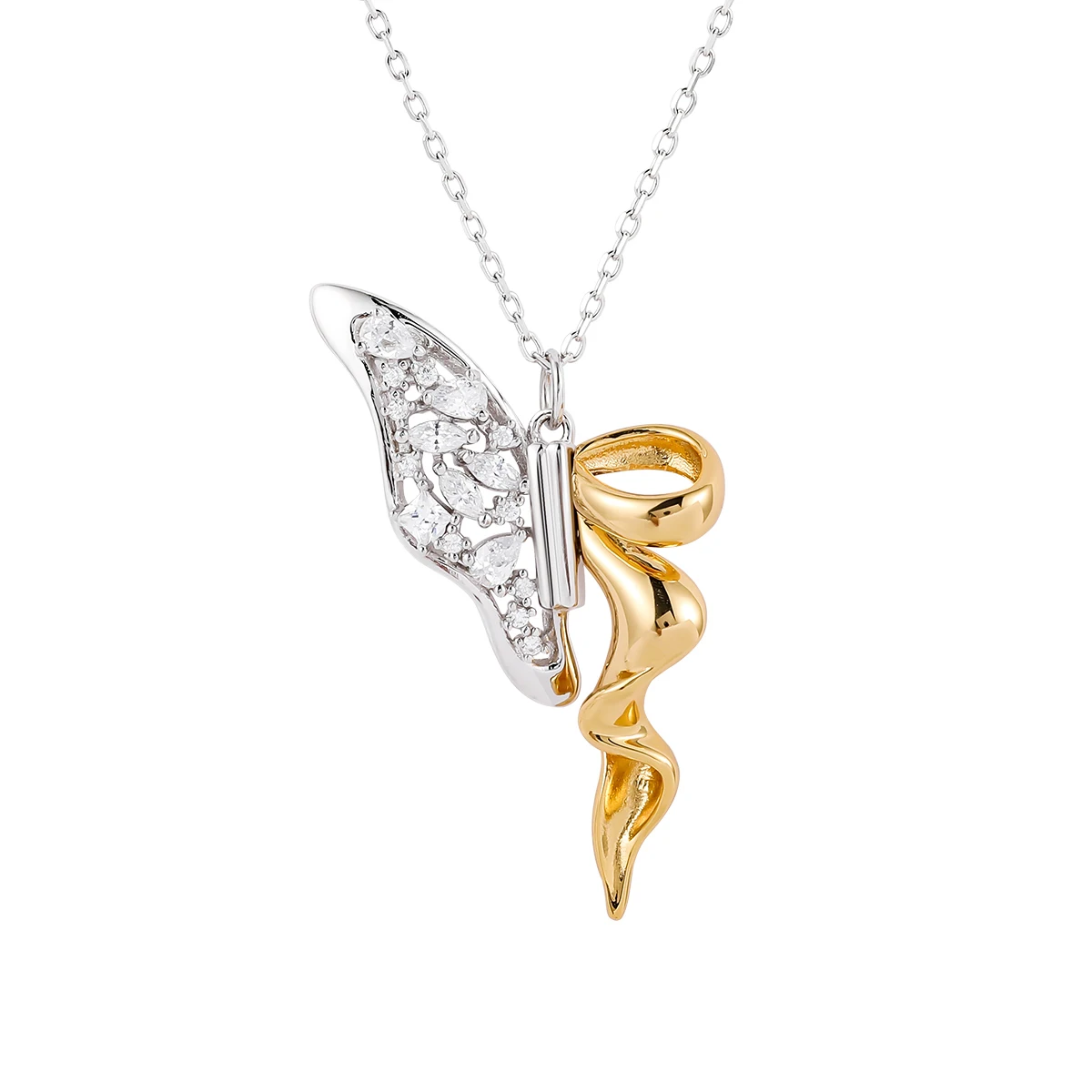 HAIKE S925 Sterling Silver Necklace Original Flying Butterfly Necklace Unique Two tone Design Collar Length 40cm+5cm Women 2024
HAIKE S925 Sterling Silver Necklace Original Flying Butterfly Necklace Unique Two tone Design Collar Length 40cm+5cm Women 2024