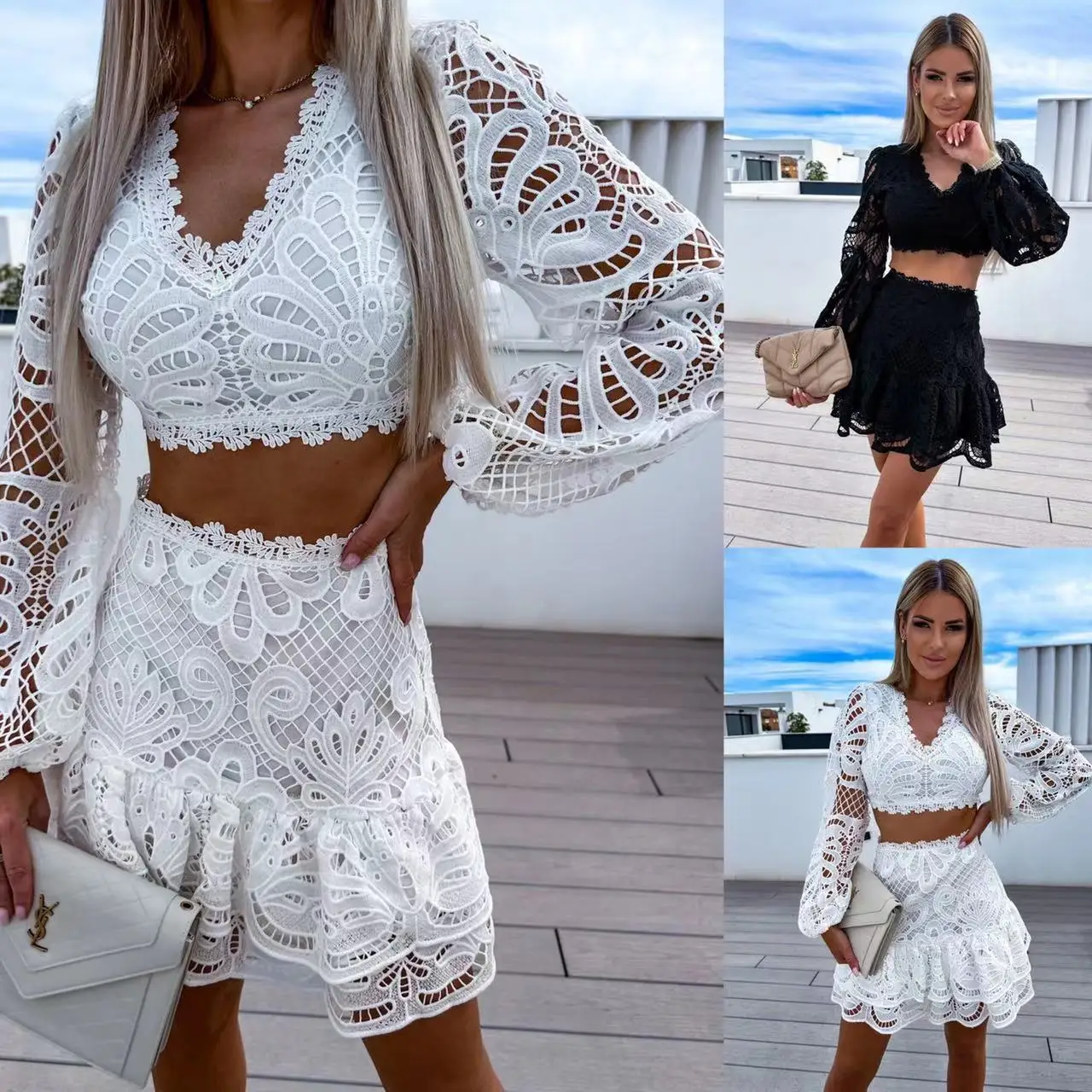 Europe and The United States 2023 Summer New Women's Temperament Commuting Hollow Lace Fashion Embroidery Suit
Europe and The United States 2023 Summer New Women's Temperament Commuting Hollow Lace Fashion Embroidery Suit