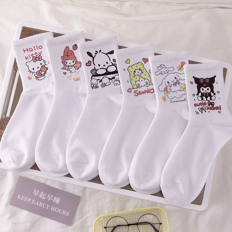 Sanrio Hello Kitty Kawaii Anime Children Mid Length Versatile White Socks High Beauty Kuromi Cartoon Cute Sock Girl Kids Toys
Sanrio Hello Kitty Kawaii Anime Children Mid Length Versatile White Socks High Beauty Kuromi Cartoon Cute Sock Girl Kids Toys