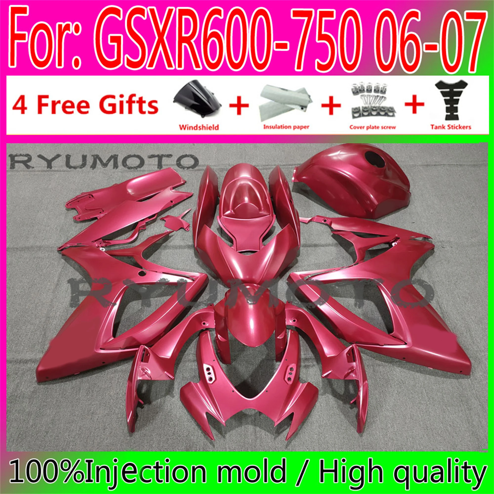 New Motorcycle Injection Fairing Bodywork For Suzuki GSXR600 06 07 GSXR750 2006 GSX-R750 2006 - 2007 K6 Fairings pink
New Motorcycle Injection Fairing Bodywork For Suzuki GSXR600 06 07 GSXR750 2006 GSX-R750 2006 - 2007 K6 Fairings pink