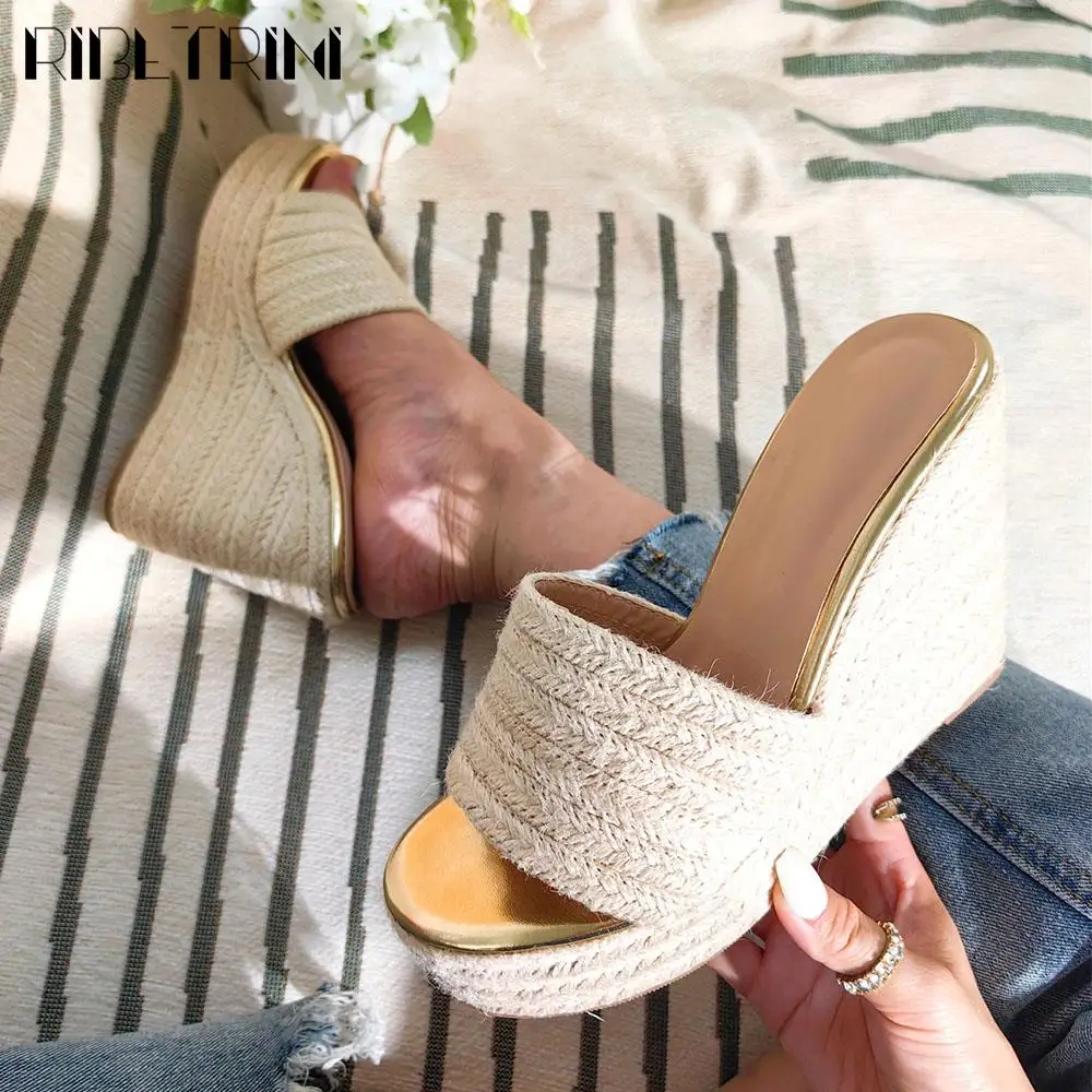 

Women Gladiator Sandals Wedges Slip On Open Toe Platform Espadrilles Shoes Casual Comfy Rome Vacation Summer Slippers For Woman