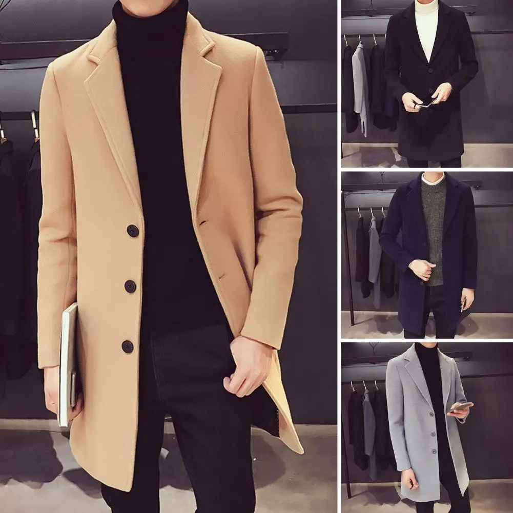 Men Lapel Overcoat Stylish Men's Mid Length Winter Overcoat Solid Color Warm Windproof Cardigan Coat for Fall Season Men Long
Men Lapel Overcoat Stylish Men's Mid Length Winter Overcoat Solid Color Warm Windproof Cardigan Coat for Fall Season Men Long