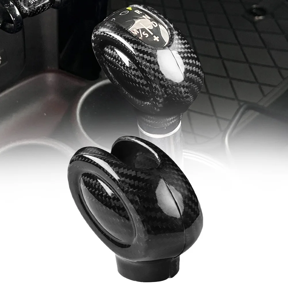 

Newest Real Carbon Fiber Gear Shift Knob Cover Trim For Mini For Cooper F54 F55 F56 F57 Direct Replacement Car Accessories