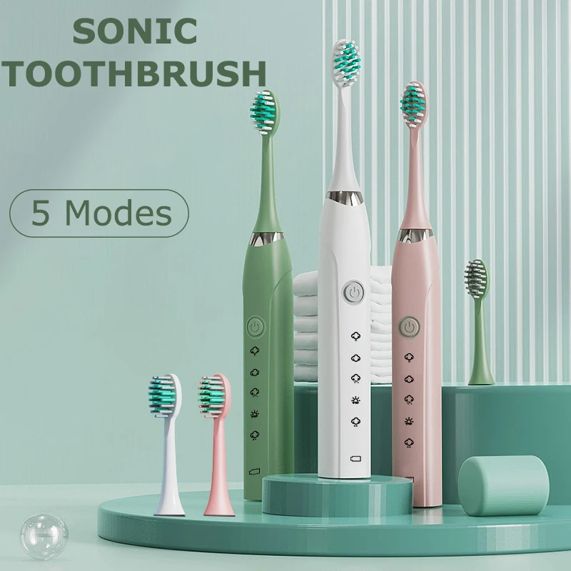 6 Replacement Heads Toothbrush Sonic Vibration Clean 5-gear Rechargeable Electric Toothbrushes Long Battery Life Waterproof
6 Replacement Heads Toothbrush Sonic Vibration Clean 5-gear Rechargeable Electric Toothbrushes Long Battery Life Waterproof