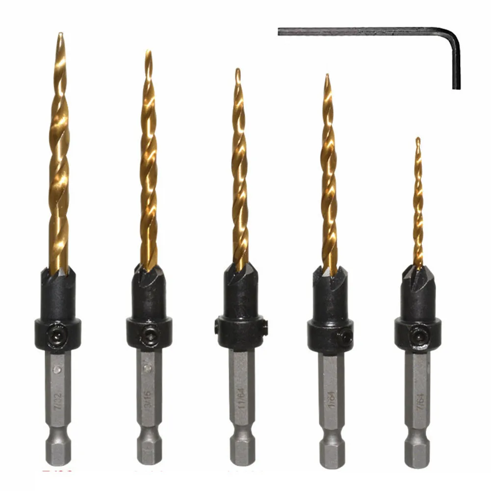 5Pcs Countersink Drill Bit Hex Shank Taper Drill Counter Sink Holes Drilling Tools For Woodworking Carpentry Tool Accessories
5Pcs Countersink Drill Bit Hex Shank Taper Drill Counter Sink Holes Drilling Tools For Woodworking Carpentry Tool Accessories