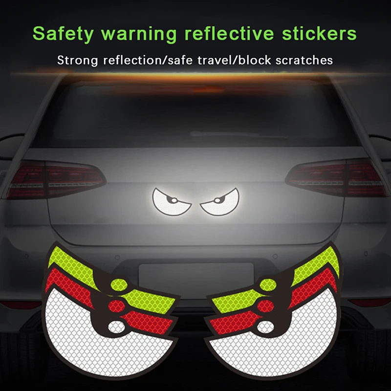 

1PC Evil Smiling Eyes Reflective Helmet Window Bumper Rearview Mirror Motorcycle Moto Bike Sticker Decal Car Styling Stickers