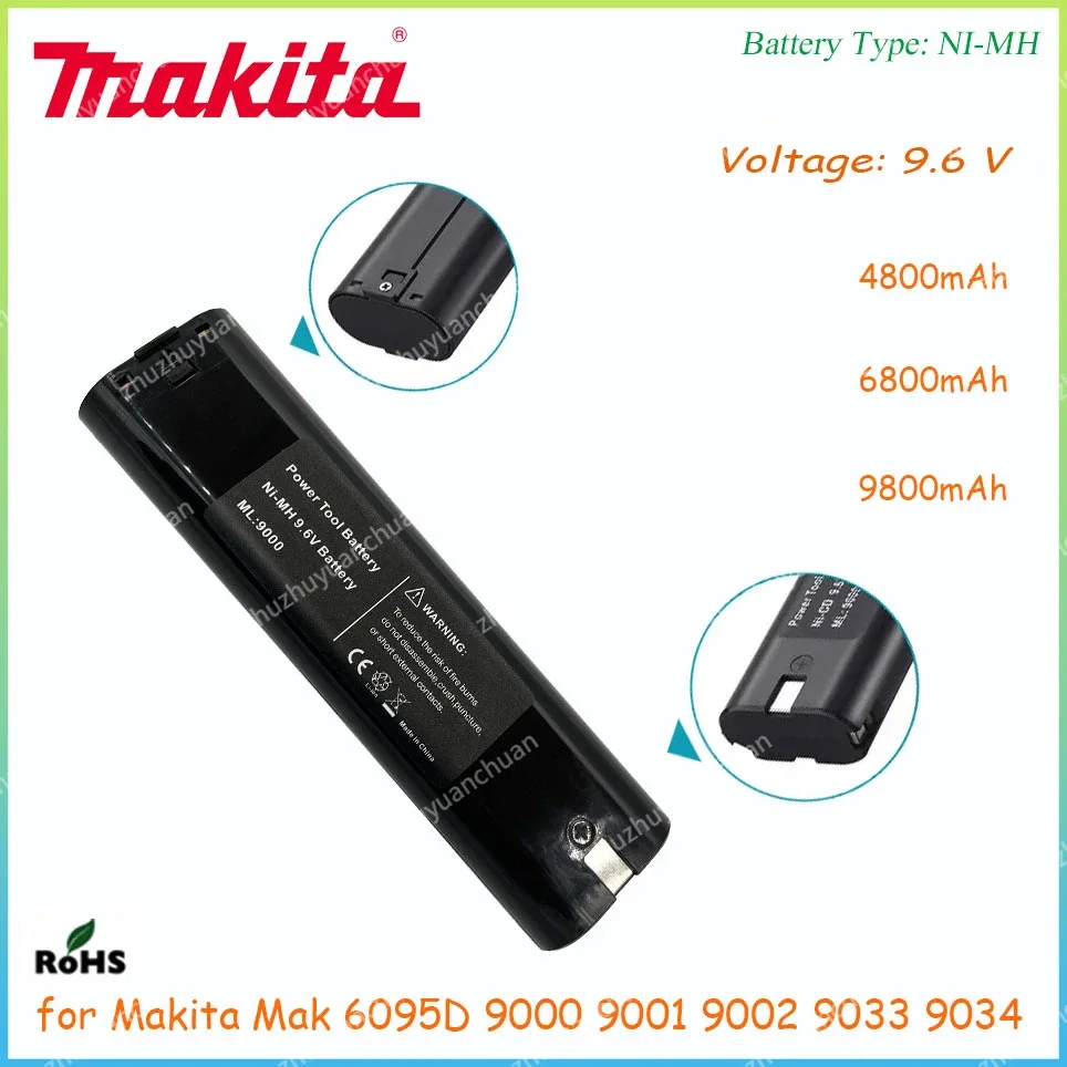 Makita 9.6V 6.8Ah NI-MH Battery for Makita 9000 9002 9033, 6095D 6096D 6093D 6012HD DA391D 5090D 4390D 5090D 8402VD ML902
Makita 9.6V 6.8Ah NI-MH Battery for Makita 9000 9002 9033, 6095D 6096D 6093D 6012HD DA391D 5090D 4390D 5090D 8402VD ML902