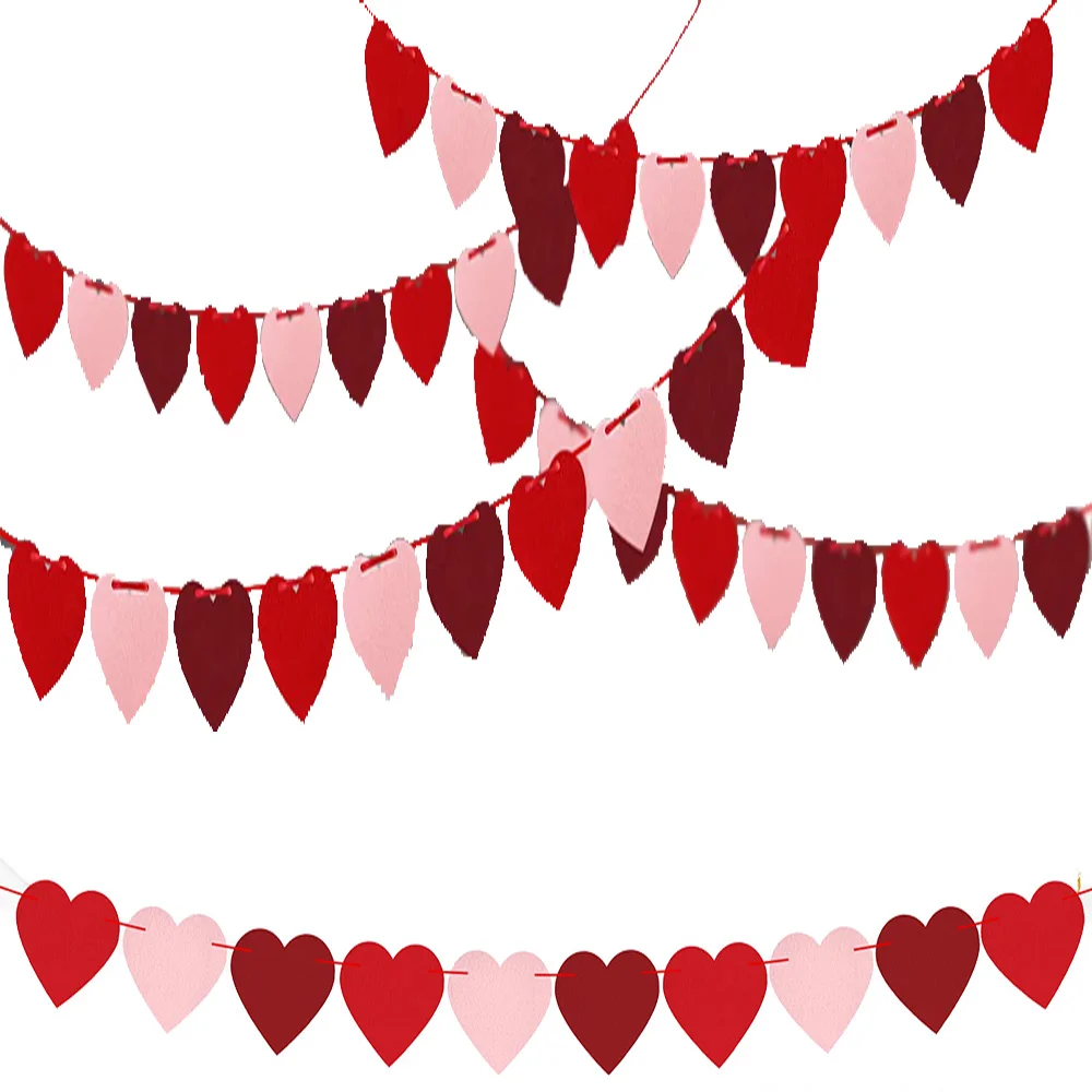 5 m Felt Heart Banner Garland DIY for Valentine Day Decoration Wedding Party Classroom Decoration
5 m Felt Heart Banner Garland DIY for Valentine Day Decoration Wedding Party Classroom Decoration