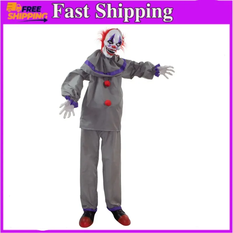 Life-Size Animatronic Clown with Lights and Sound, Indoor/Covered Outdoor Halloween Decoration
Life-Size Animatronic Clown with Lights and Sound, Indoor/Covered Outdoor Halloween Decoration