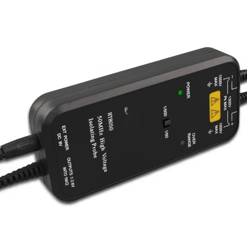 HT8100 high-voltage isolation differential probe 1300V oscilloscope floating ground measurement 100M
HT8100 high-voltage isolation differential probe 1300V oscilloscope floating ground measurement 100M