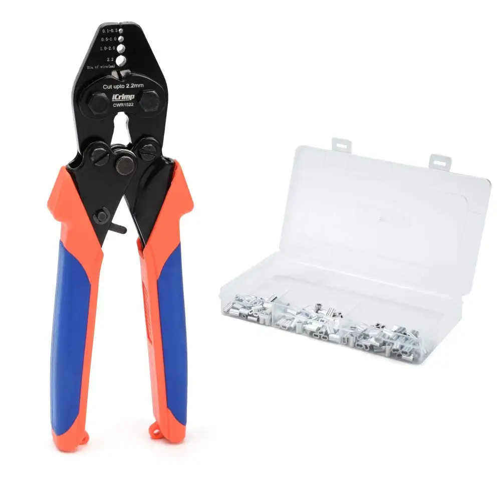 Crimp CWR1522 150pcs Aluminum Sleeves mini crimping plier kit Wire Rope Tool Set for Cable Railing crimper tool cutting plier
Crimp CWR1522 150pcs Aluminum Sleeves mini crimping plier kit Wire Rope Tool Set for Cable Railing crimper tool cutting plier