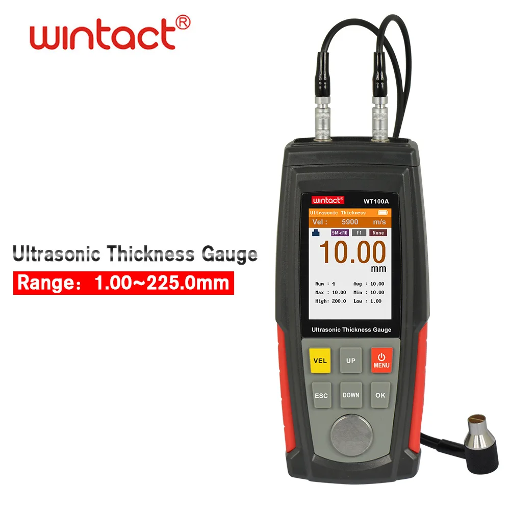 Portable Ultrasonic Thickness Gauge 1.00~225.0mm Digital Sheet Metal Plastic Glass Thickness Test Color LCD Sound Velocity Meter
Portable Ultrasonic Thickness Gauge 1.00~225.0mm Digital Sheet Metal Plastic Glass Thickness Test Color LCD Sound Velocity Meter